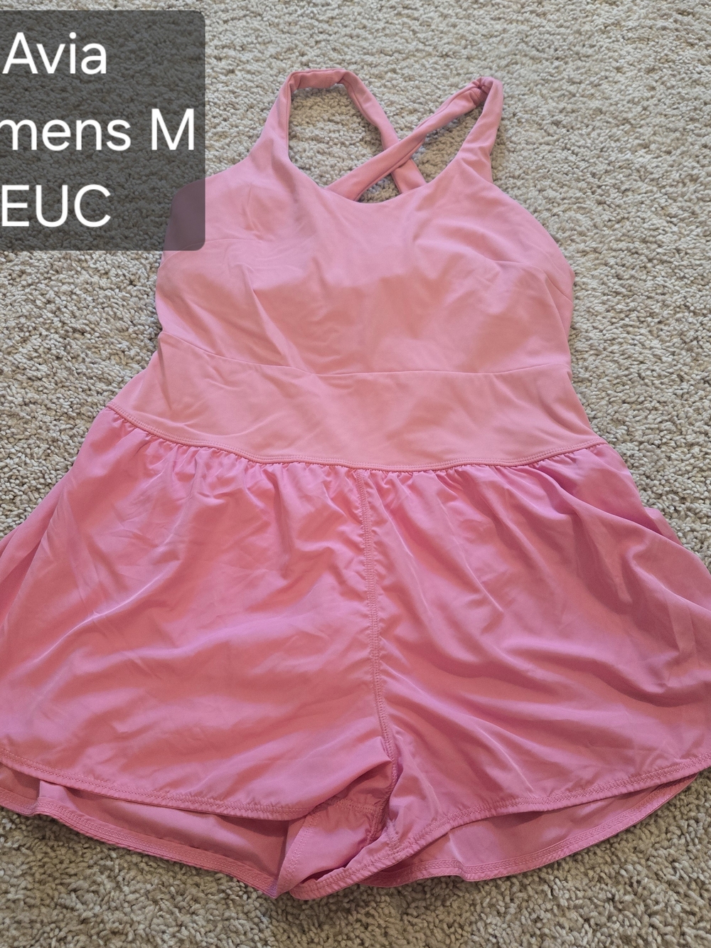 Avia Pink Crisscross Athletic Romper